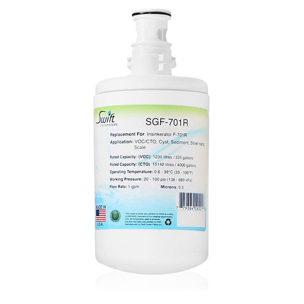 Replacement Water Filter for Insinkerator F-701R by SwiftGreen Filters
